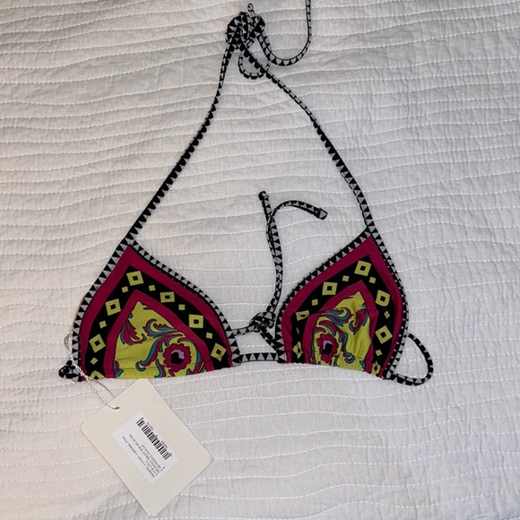 La Double J Triangle Bikini Top Cartwheel Giallo - Picture 1 of 3